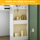 YITAHOME Vanity Desk with 22" Mirror, LED Lights and Power Outlet, Makeup Table with 4 Drawers, Adjustable 3 Lighting Colors, Vanity Table with Open Storage Shelves for Bedroom Dressing Room, White YITAHOME