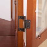 CKEASEAN Lighted Corner Curio Cabinet, 70.5" H Wooden China Cabinet with Adjustable Glass Shelves, Glass Display Cabinet with Lighted Bulb, Rack for Living Room Decoration(Oak) CKEASEAN