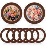 Wenqik 6 Pcs Wood Embroidery Hoop Frame Set 8 Inch Embroidery Hoops Wood Display Frame for Finished Cross Stitch or DIY Art Craft Sewing Ornaments (Without Hoops)(Round) Wenqik