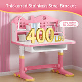 Xaperexi Kids Desk and Chair Set, Height Adjustable Child's School Study Writing Tables, Kids Desk with Bookstand and Storage Drawer, Widened Desktop with Desktop for Boys and Girls Xaperexi