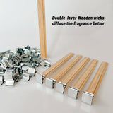 Phinicco 30 Sets Double-Layered Wooden Candle Wicks and Stands 5.1 X 0.5 Inch Natural Candle Wood Wicks Wooden Wicks Wood Wicks for Candles Making,Wooden Candle Wick with Base and Stickers, phi272c Phinicco