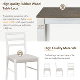 Harper & Bright Designs TREXM 7-Piece Wooden Dining Table Set Mutifunctional Extendable Table with 12¡± Leaf and 2 Drawers, 6 Dining Chairs with Soft Cushion (Brown + White) Harper & Bright Designs