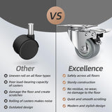 2 inch Caster Wheels Set of 4 Heavy Duty - CLOATFET Locking Casters, Swivel Casters with Brake (Top Plate), Non Marking Grey TPR Rubber Castor Wheels for Cart Furniture Workbench CLOATFET