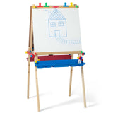 Melissa & Doug Deluxe Standing Art Easel - Dry-Erase Board, Chalkboard, Paper Roller - FSC Certified Melissa & Doug