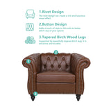 QHITTY 3 Piece Living Room Set, Sectional Chesterfield Sofa Chair Contemporary Upholstered Leather Loveseat Couch Sets for Living Room, Bedroom, Office QHITTY