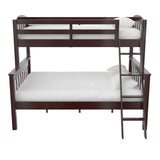DHP Airlie Espresso Twin-Over-Full Convertible Bunk Bed with Ladder and Guardrails DHP