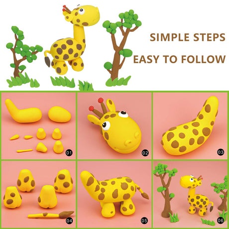 Cutedeer Air Dry Clay Kit, 36 Colors Modeling Clay for Kids, Soft Squishy Molding with Sculpting Tools and Tutorials, Arts Crafts Gift for Boys Girls Cutedeer