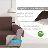 U-NICE HOME Loveseat Sofa Cover Reversible Couch Covers for 2 Cushion Couch for Dogs Furniture Protector Cover with Elastic Straps Water Resistant(Loveseat Small, Coffee/Beige) U-NICE HOME