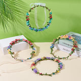 INFUNLY 12Sets DIY Flower Crowns Making Kit Make Your Own Flower Wreath Fairy Flower Headbands and Bracelets Handmade Floral Garland Kit Floral Crowns Head Hair Accessories for Wedding Birthday Party INFUNLY