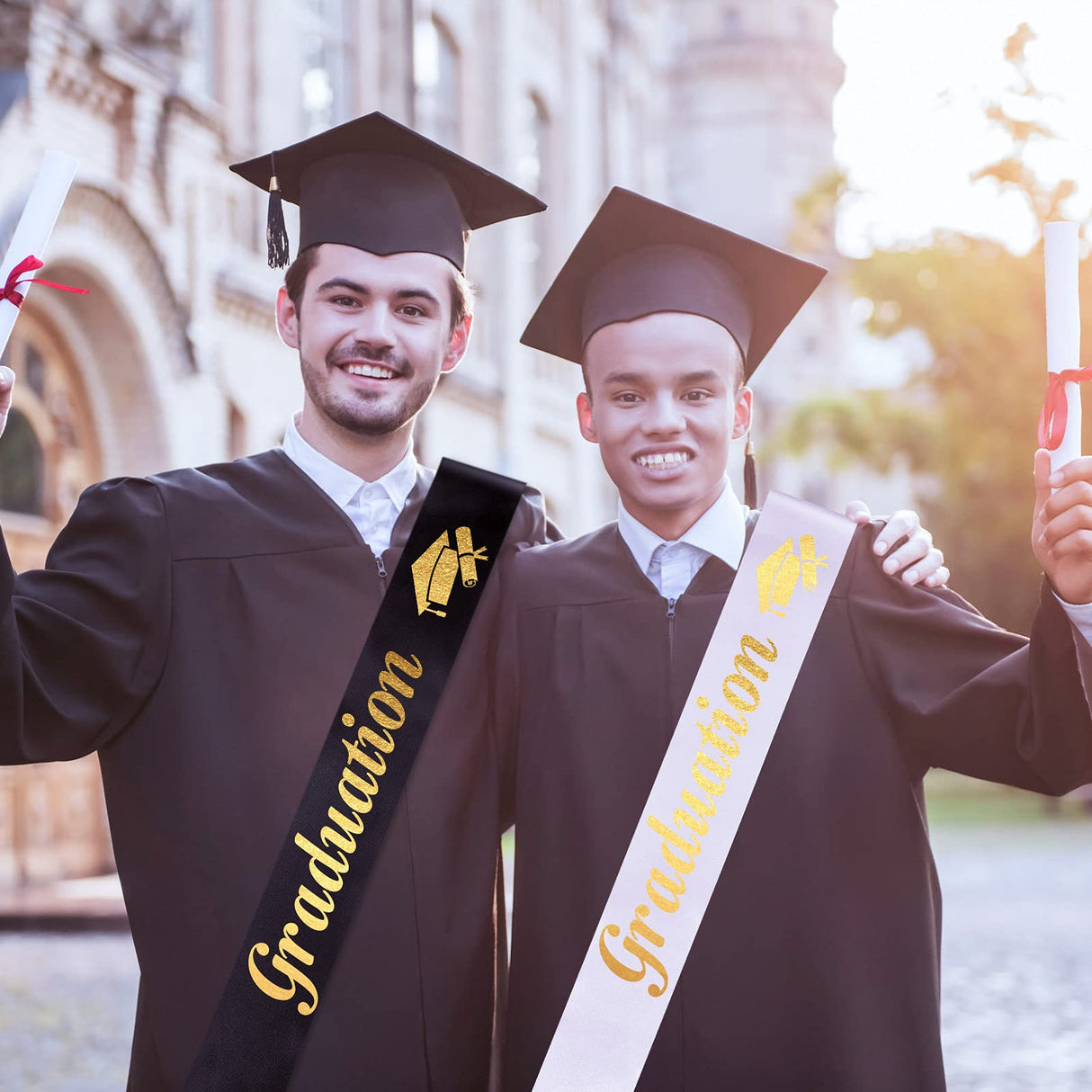 24 Pieces Satin Sash Blank Sashes Pageant Sash Blank Sashes Plain Sashes DIY Plain Sashes Satin Sashes for Wedding Party Decoration Personalized Pageant Your Text Here (Black, White) Waydress
