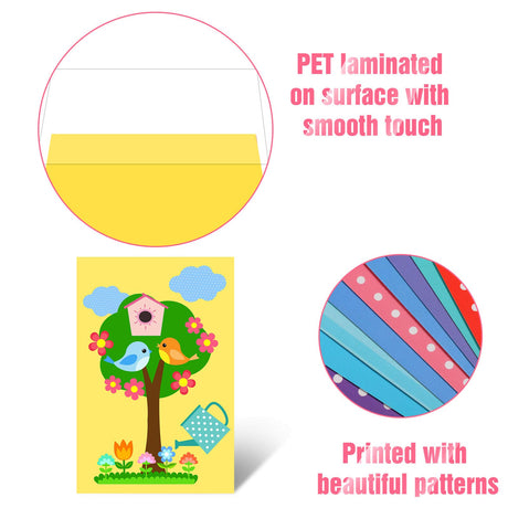 Outus 15 Pieces Card Making Kits for Kids with 3 Sheets Stickers, 15 Blank Envelopes and 15 Seal Stickers, Handmade Card Making Crafting Kit for Boys and Girls DIY Cards Outus