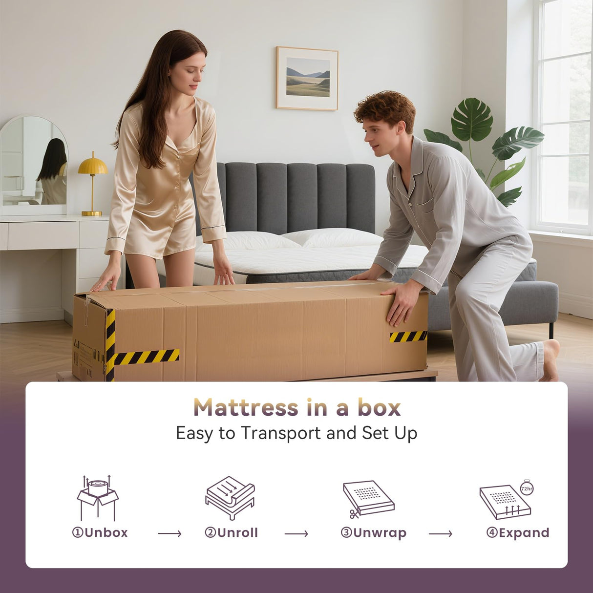 GJQ Twin Size Mattress, 12 Inch Hybrid Mattress with Pocket Spring,Cool Gel Memory Foam Mattresses in a Box,Medium Firm Twin Mattress for Pressure Relief,Fiberglass Free,CertiPUR-US Certified GJQ