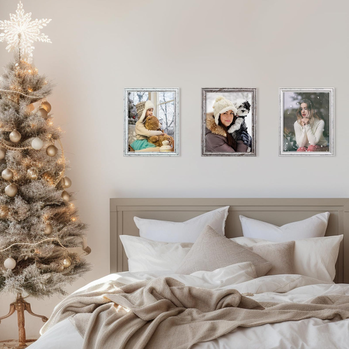 ELSKER&HOME 11 x 14 Picture Frame Set of 3, Rustic Farmhouse Distressed Retro Style Photo Frame for Wall Mounting and Tabletop,Wooden Frame for Gifts ELSKER&HOME