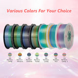 Kingroon Silk PLA Filament 1.75mm Rainbow Filament 3D Printer Filament Color Changing Filament 1kg Dimensional Accuracy ±0.03mm,Fit Most 3D Printers(Lovely) Kingroon