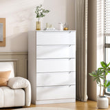 Winkalon White 5 Drawer Dresser for Bedroom, 48" H Tall Modern Chest of Drawers, Wood Storage Dresser with Deep Drawers for Living Room Hallway Entryway, White Winkalon
