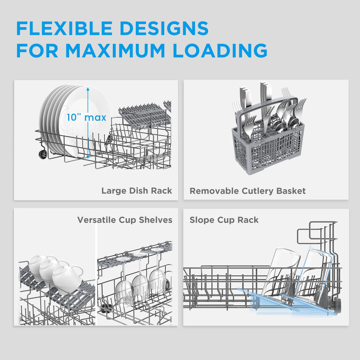 Midea MDC22P1ABB Table-top Countertop, Energy Star Portable Dishwasher, 6 Place Settings & 8 Washing Programs, Speed, Baby-Care, ECO& Glass, Dish Washer for Dorm, RV& Apartment, Black Midea