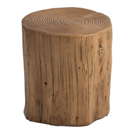 AQUILLA Rustic Stump Side Table, Brown Wood-Look End Table, Stump Accent Side Table Stool for Living Room AQUILLA