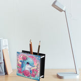 JZHYOAN Dolphin Diamond Art Pen Holder, DIY Diamond Pencil Storage, Study, Office Painting Special Pencil Box, Common Storage for Desks, Suitable for Study Rooms and Bedrooms JZHYOAN
