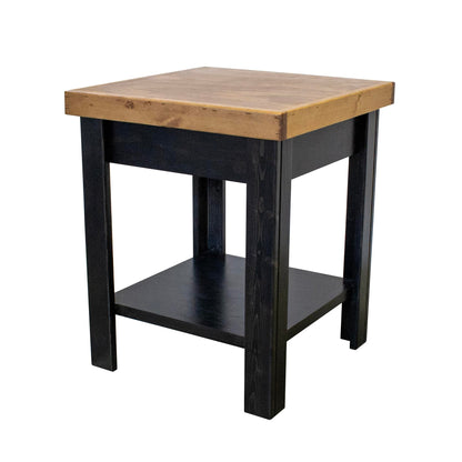 American Furniture Classics Gun Concealment Nightstand End Table, Chic Black with Honey Top