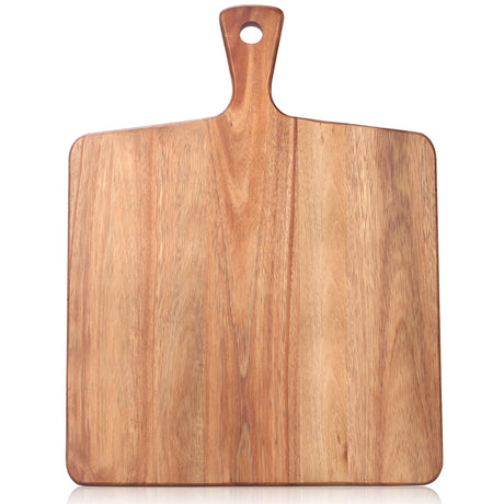 Gtencemen Large Acacia Wood Cutting Board with Handle Wooden Charcuterie Board Kitchen Chopping Block for Meat Cheese Vegetable Bread Fruit Serving Boards Wood Butcher Block Carving Board, 17" X 13" Gtencemen