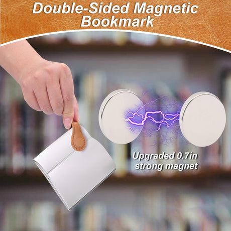 4PCS Magnetic Bookmarks, Leather Magnetic Bookmarks for Women, Double-Sided Magnetic Book Mark Clip Gift for Book Lover Readers Men Women Teachers Students, Book Accessories Mity rain