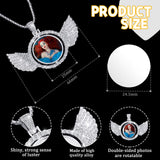 Junkin 18 Pieces Sublimation Rhinestone Wing Bezel Pendant Trays Set Including 6 Double Sided Rhinestone Trays Pendant Charms with 12 Sublimation Blank Discs for Jewelry Making (Silver) Junkin