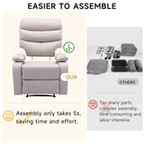 GNMLP2020 Manual Recliner Chairs for Adults, PU Leather Small Recliner Chair for Small Space, RV, Lazy Boy Single Sofa Chairs, Beige GNMLP2020