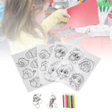 Shrinky Dink Sheets Set, Cartoon Dinosaurs and Girls Pattern Shrinky Plastic Sheet Kit with 10pcs Key Rings and Small Lanyards DIY Accessories for Crafts, Jewelry Making Cyrank