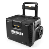 ToughBuilt StackTech Rolling Tool Box, Heavy-Duty Portable Tools Organizer, 250 lb Capacity - Stackable and Waterproof Toolbox Storage System with Lockable Lid and 9-Inch All-Terrain Wheels ToughBuilt