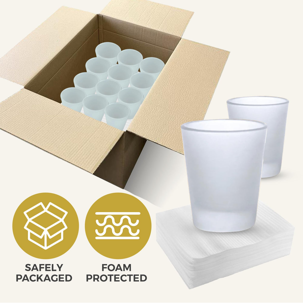 Your Dream Party Shop Sublimation Shot Glasses 24 Pcs, 1.5 oz Each, Sublimation Shot Glass Blanks, Shot Glass, Blank Shot Glasses, Glass Sublimation Blanks, Long Shot Glasses, White Shot Glasses Your Dream Party Shop