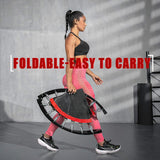 40" Foldable Mini Trampoline for Adults & Kids, Fitness Rebounder with U Shape Adjustable Foam Handle, Indoor Exercise Trampoline, Max Load 330lbs Anwick