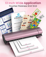 Laminator Machine Thermal Laminating Machine with Sheets 11x17 Personal Laminator for Teachers, 13 Inch Lamination Machine 60S Warm Up Office Presentation laminators, A3 Portable Paper Laminate Kit Qfun