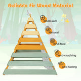 HONEY JOY Teepee Tent for Kids, Large Kids Play Tent w/Fir Wood Frame, Removable Chalkboard & Flags, Indoor Outdoor Playhouse Toddler Tent, 53.5" x 53" x 67", Kids Tent for Boys Girls 3-8 Years Old HONEY JOY