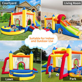 Hongcoral Inflatable Bounce House, 8 in 1 Large Bounce Castle with Blower for Kids and Toddlers, Outdoor Indoor Backyard Inflatable Bouncers with Two Slides Hongcoral