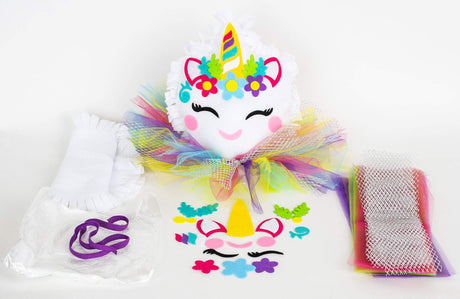 Ruckus Kids Unicorn Pillow Craft – DIY Cute Colorful Fleece Knot Pillow Kit – No-Sew Easy-to-Make Arts and Craft Kit for Kids– Unicorn Bedroom Decor Ruckus Kids
