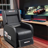 LEMBERI Gaming Recliner Chair for Adults, PU Leather Home Theater Seating Video Game Chairs for Living Room Ergonomic Racing Style Single Movie Gamer Lounge Sofa Grey LEMBERI