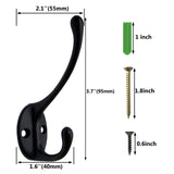 IBosins Wall Mounted Coat Rack, Entryway Hanging , Metal Wood Rack with 4 Black Literary Rustic Hooks Rail for Scarf, Bag, Towel, Key, Cap, Cup, Hat (Brown) IBosins