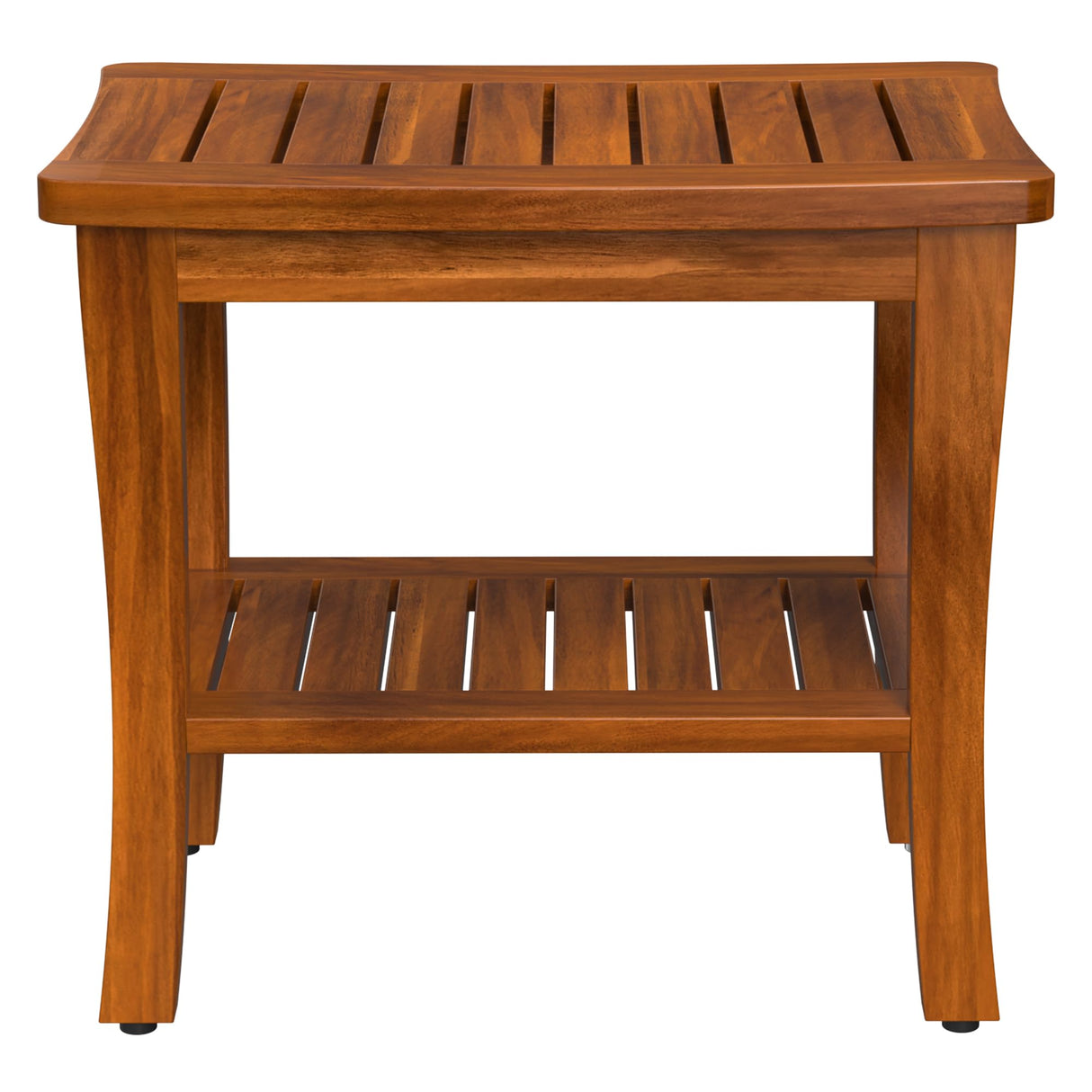 Large Teak Wood Shower Bench Stool with Storage Shelf Wooden Teak Bench for Shower Seat Chair for Inside Shower Waterproof Teakwood Shower Bench Bathroom Spa Bathing Shower Stool with Non-Slip Feet Greenual