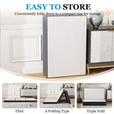 wOod-it Folding Mattress, 4 inch Tri-Fold Memory Foam Mattress Topper for Camping, Foldable Guest Bed, Portable Travel Mat with Washable Cover, 75"×25"×4", White wOod-it