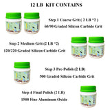 12 LBS Rock Tumbler Grit Set, Rock Tumbler Grit Refill Kit,4-Steps Supplies for Tumbling and Polishing Stones and Gems GANGOU