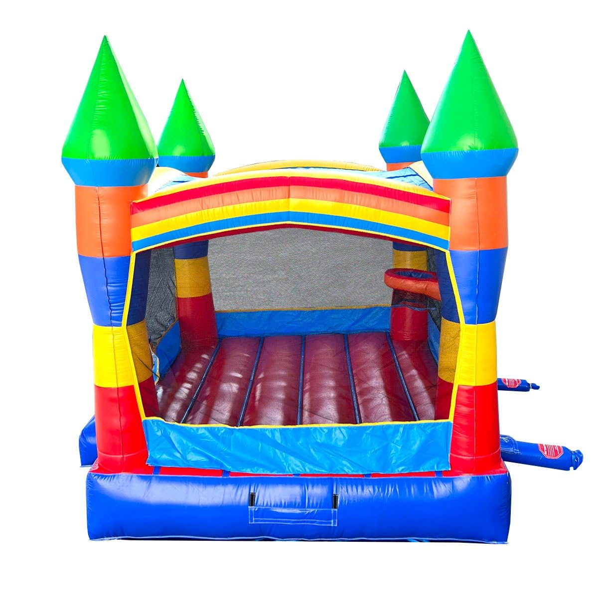 Crossover Rainbow Inflatable Bounce House, Bouncy Jump Castle for Kids and Toddlers, Outdoor Birthday Party Jumping Bouncer, Commercial-Grade, Without Blower, 13 x 12 x 14.5 Ft Pogo Bounce House