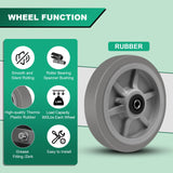 8 Inch Caster Wheels- Heavy Duty Casters, Rubber Wheels with up to 900LB Capacity Per Wheel for Hotel, Hospital and School Carts (2 Pack) Handsammu