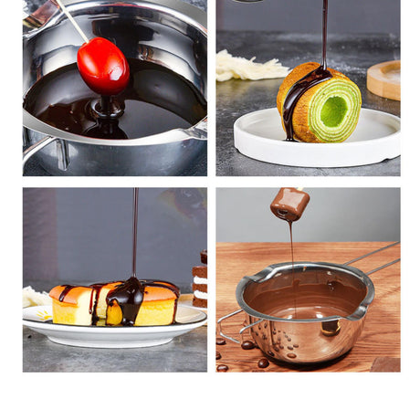 480ML Stainless Steel Double Boiler Universal Melting Pot for Melting Chocolate, Candy, Candle, Soap and Wax(304 Steel) QXSFRKG