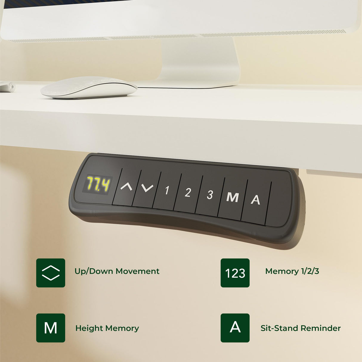 SANODESK 71-Inch Large Dual Motor L-Shaped Electric Height Adjustable Standing Desk - Reversible Panel - White Top/White Frame - Ideal for Gaming, Home Office or Computer Workstation SANODESK