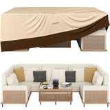 Ruimoy Patio Furniture Covers, Outdoor Furniture Cover Waterproof, General Purpose, Outside Table and Chair Covers, Heavy Duty 600D (108 Inch L x 82 Inch W x 27.9 Inch H)-Brown Ruimoy