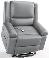 GarveeHome Power Lift Recliner Chair - Heat and Massage, Faux PU Electric Lift Recliner for Elderly & Mobility Impaired, Adjustable Back and Legs, Heavy Duty Lift Chair for Seniors GarveeHome