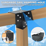 15° Angled Pergola Kit 4x4(Inner 3.64x3.64), 2PC 3-Way Slanted Pergola Roof Bracket, Post Base-Lean Corner Bracket Kit-DIY Gazebo Brackets-Hardware Kit for Outdoor Wood Beams Sunroom Carport Cabin Vlaeng