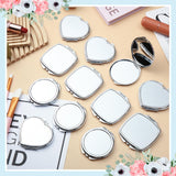 Jetec 18 Pcs Sublimation Blanks Products Small Compact Mirror Bulk Heat Transfer Folding Pocket Makeup Mirror Heart Round Square Double Sided Handheld Sublimation Mirror for Women Gift Purse Travel Jetec