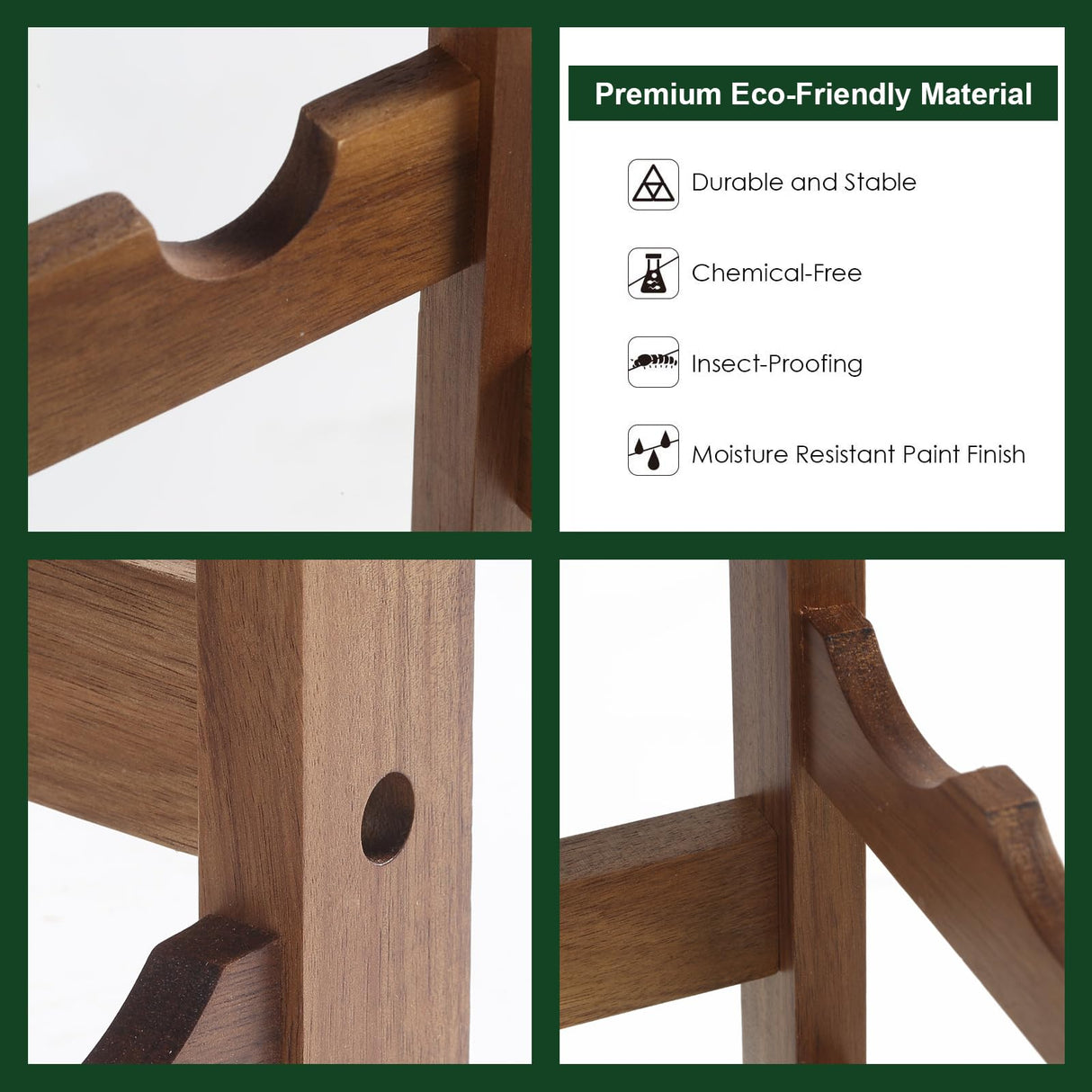 everous Wooden Wine Rack, 7 Tire Floor Wine Storage Rack, 28 Bottles Holder, Freestanding Display Rack for Kitchen, Pantry, Cellar, Natural Free everous