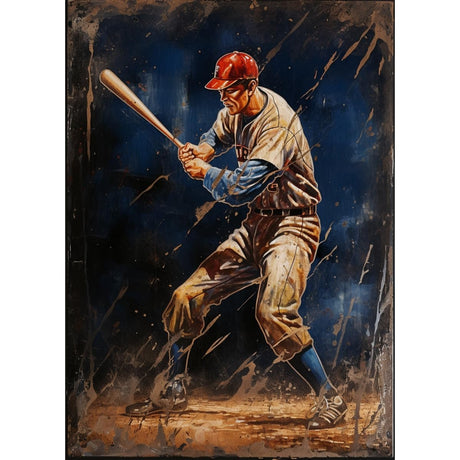 Baseball Player 5D Diamond Art DIY Paint with Full Drill Round Diamond Gems Painting by Number Kits for Adults Art Craft Home Wall Decor 11.8x15.8in WoodArtSupply